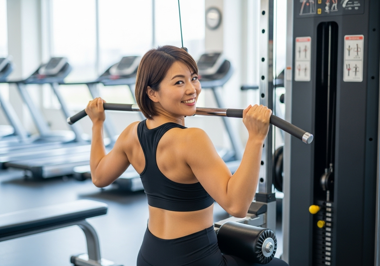 パーソナルトレーニングを受ける女性